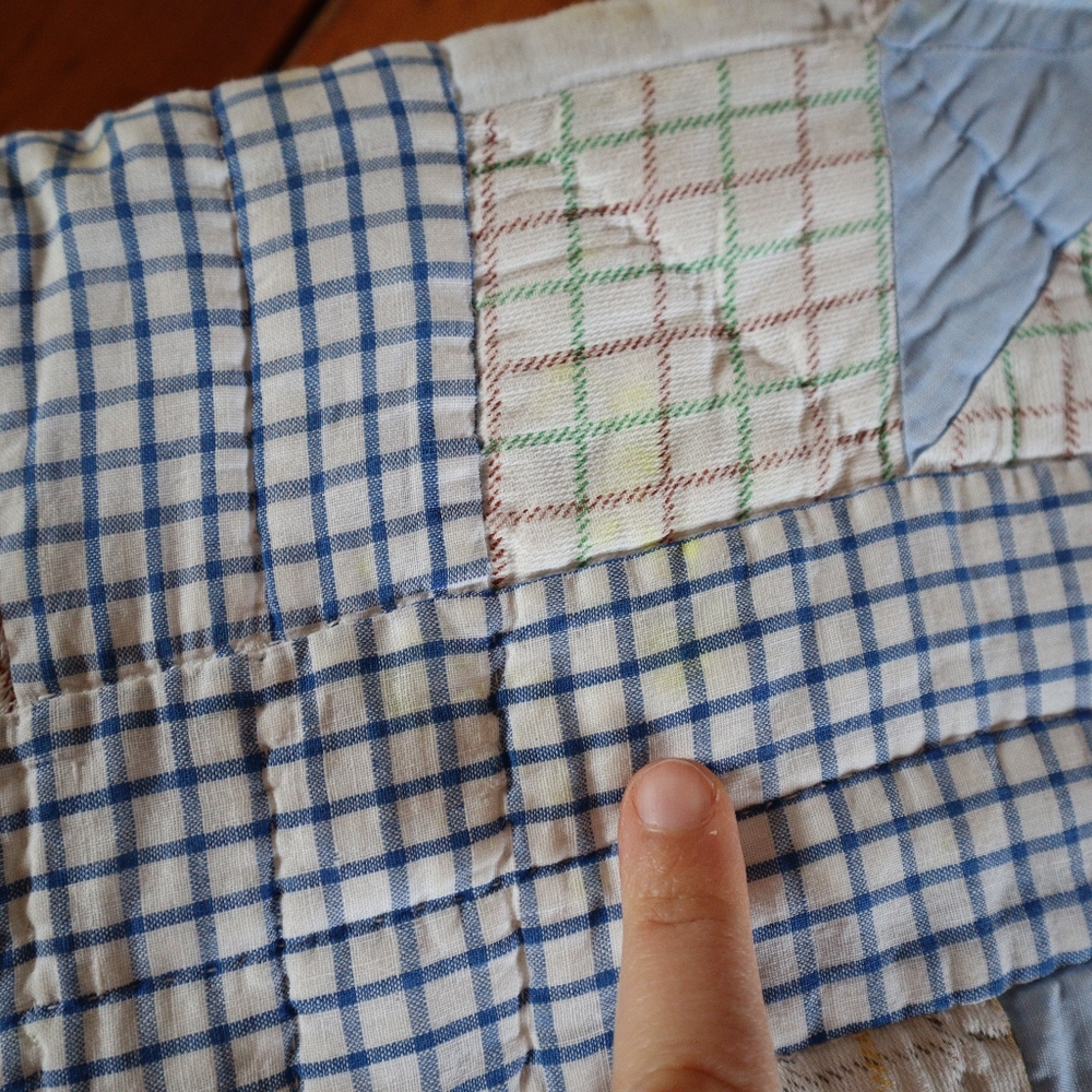 Upcycled vintage quilt chore coat handmade patchwork barn jacket - Picture 12 of 14